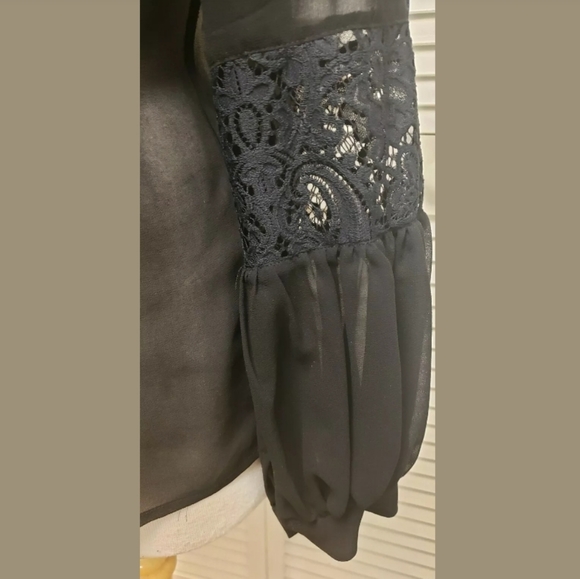 SOLD! For Love & Lemons Blouse.Chiffon/Lace - Picture 6 of 8